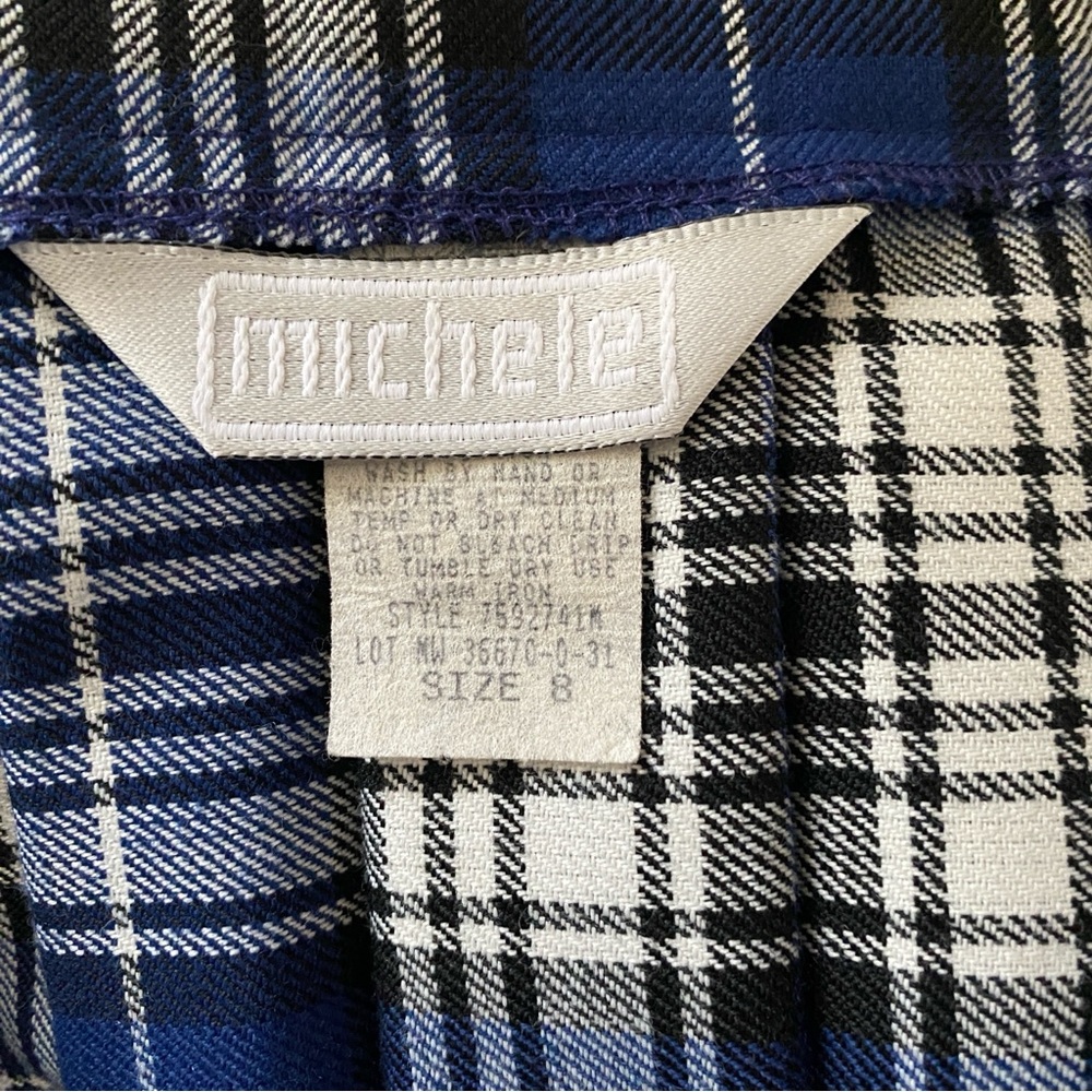 Vintage 90’s Michele Plaid Pleated Mini Skirt Size 8 - Picture 6 of 10